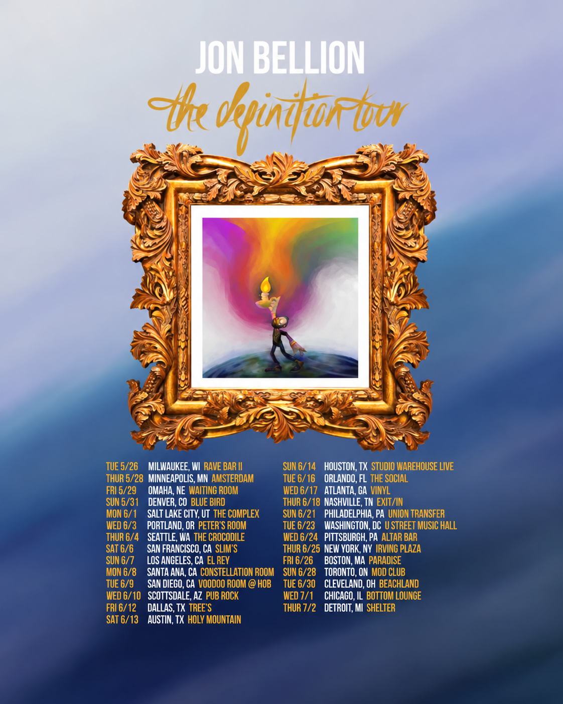 Enhanced poster for Jon Bellion: The Definition Tour