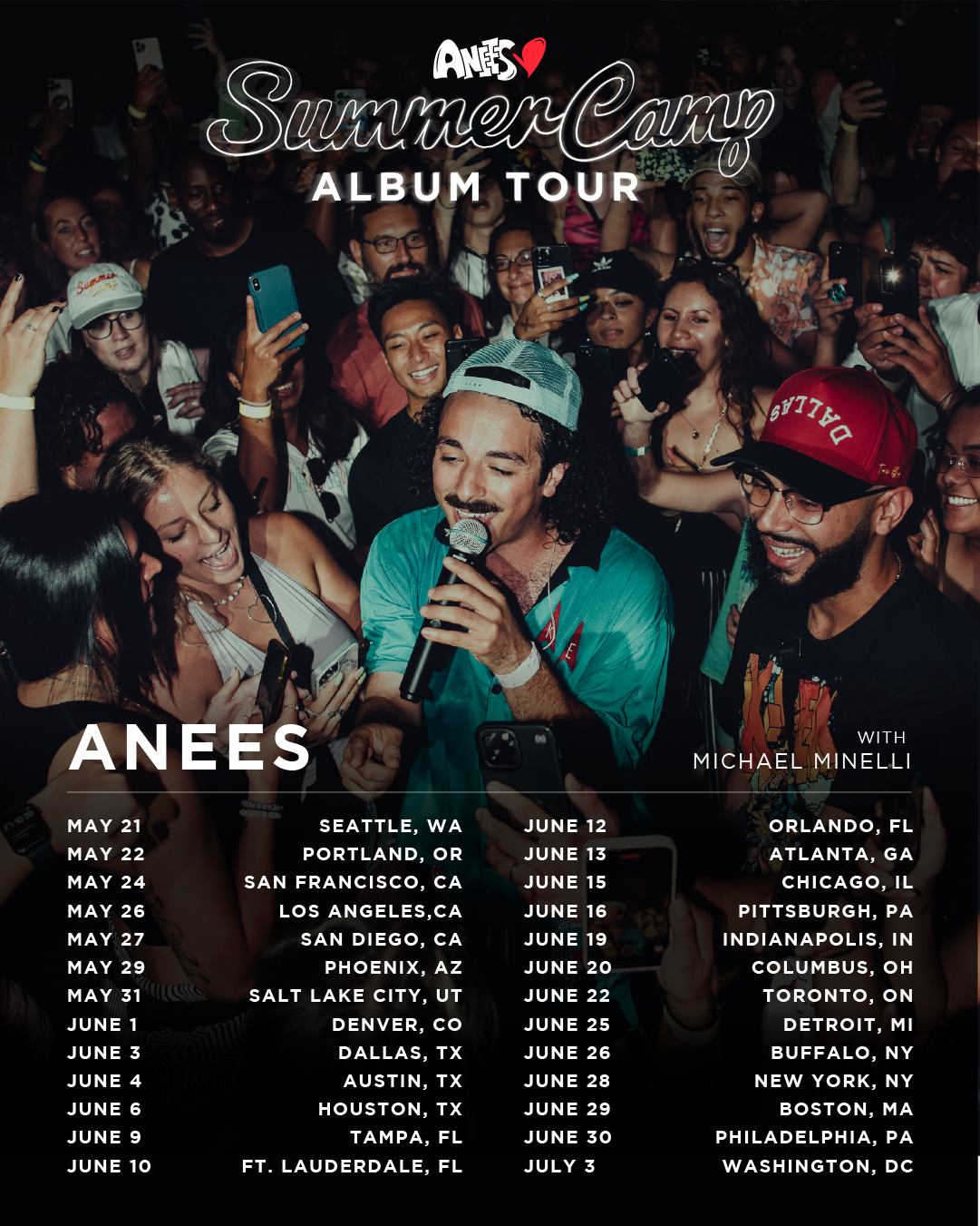 Tour artwork for anees: Summer Camp Album Tour