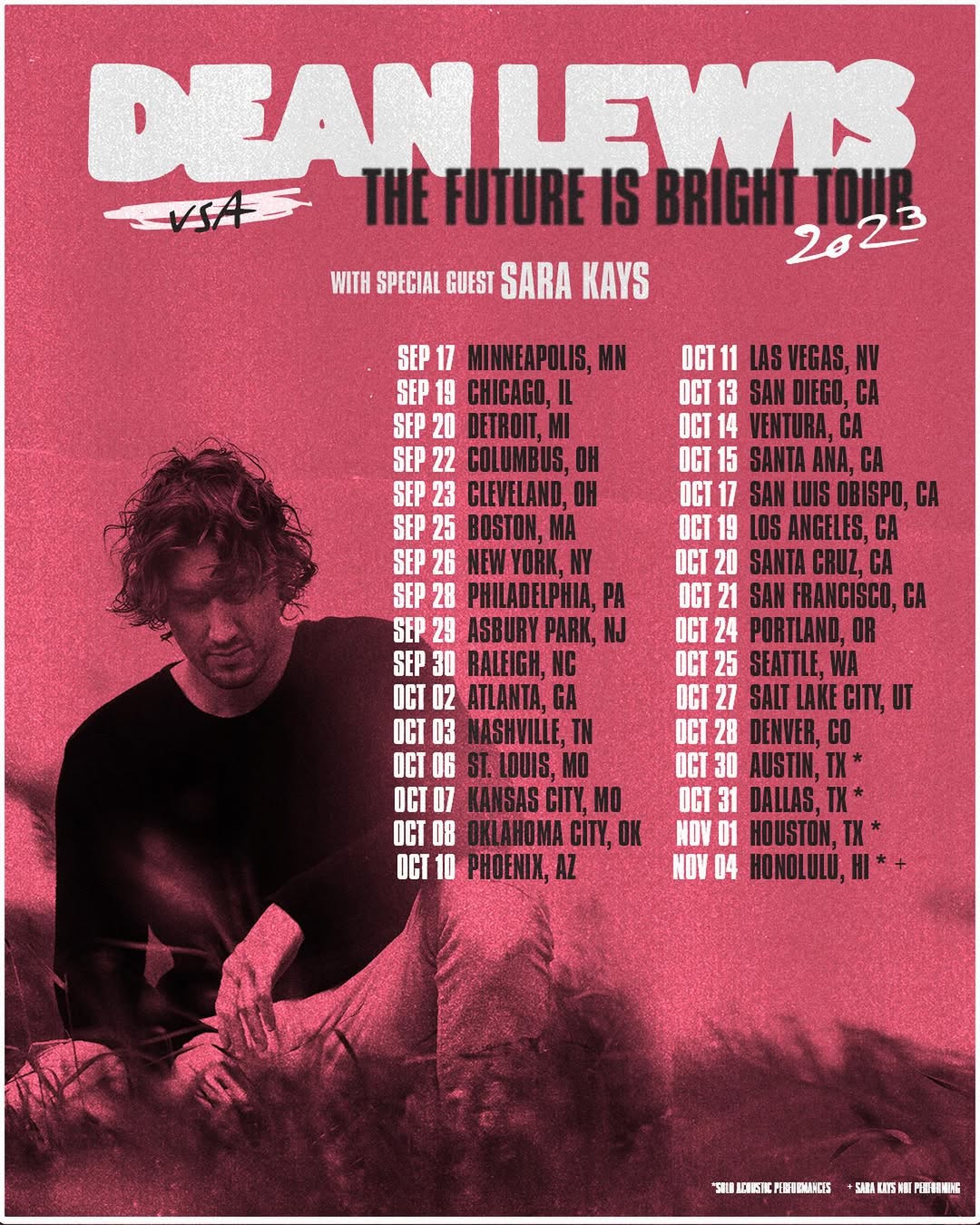 Tour artwork for Dean Lewis: The Future Is Bright Tour