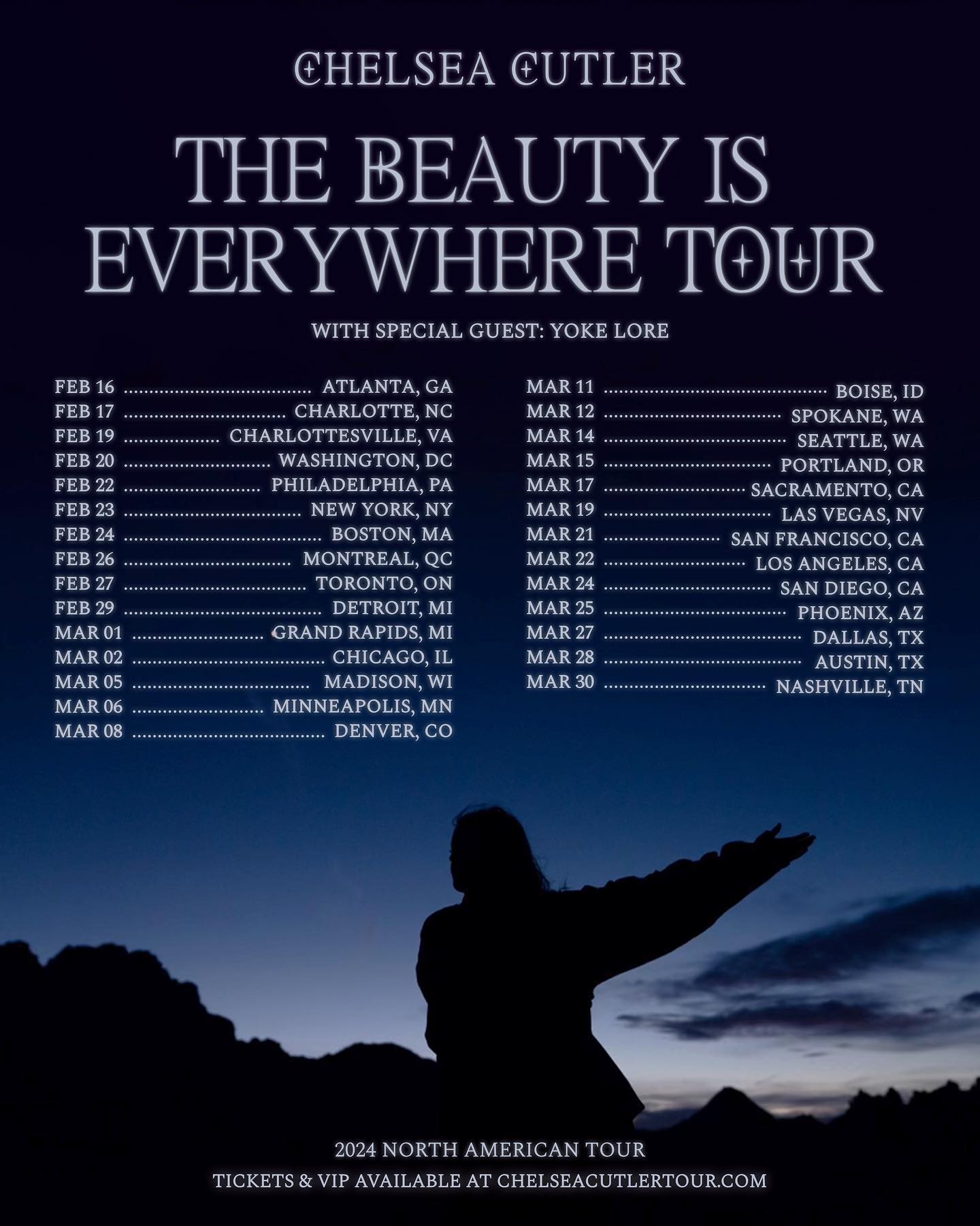 Tour artwork for Chelsea Cutler: The Beauty Is Everywhere Tour