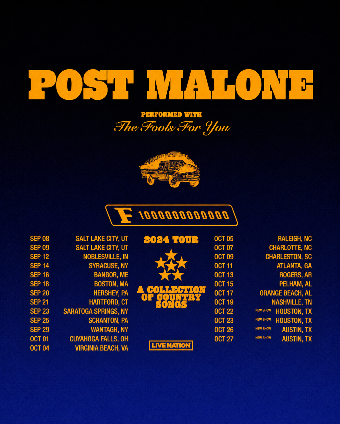 Edited poster for Post Malone: F-1 Trillion Tour
