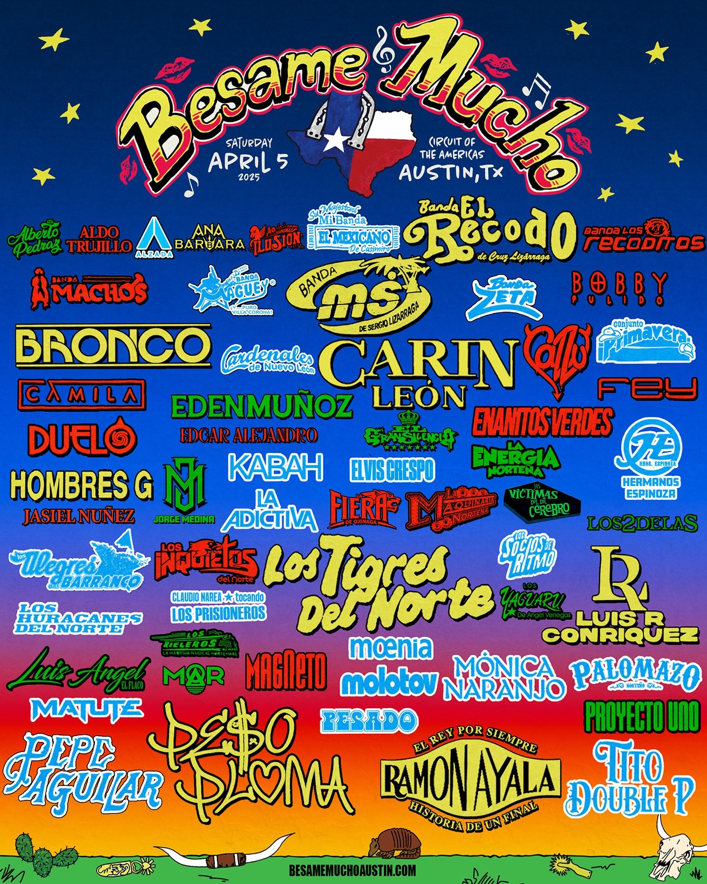 Event poster for Bésame Mucho Festival