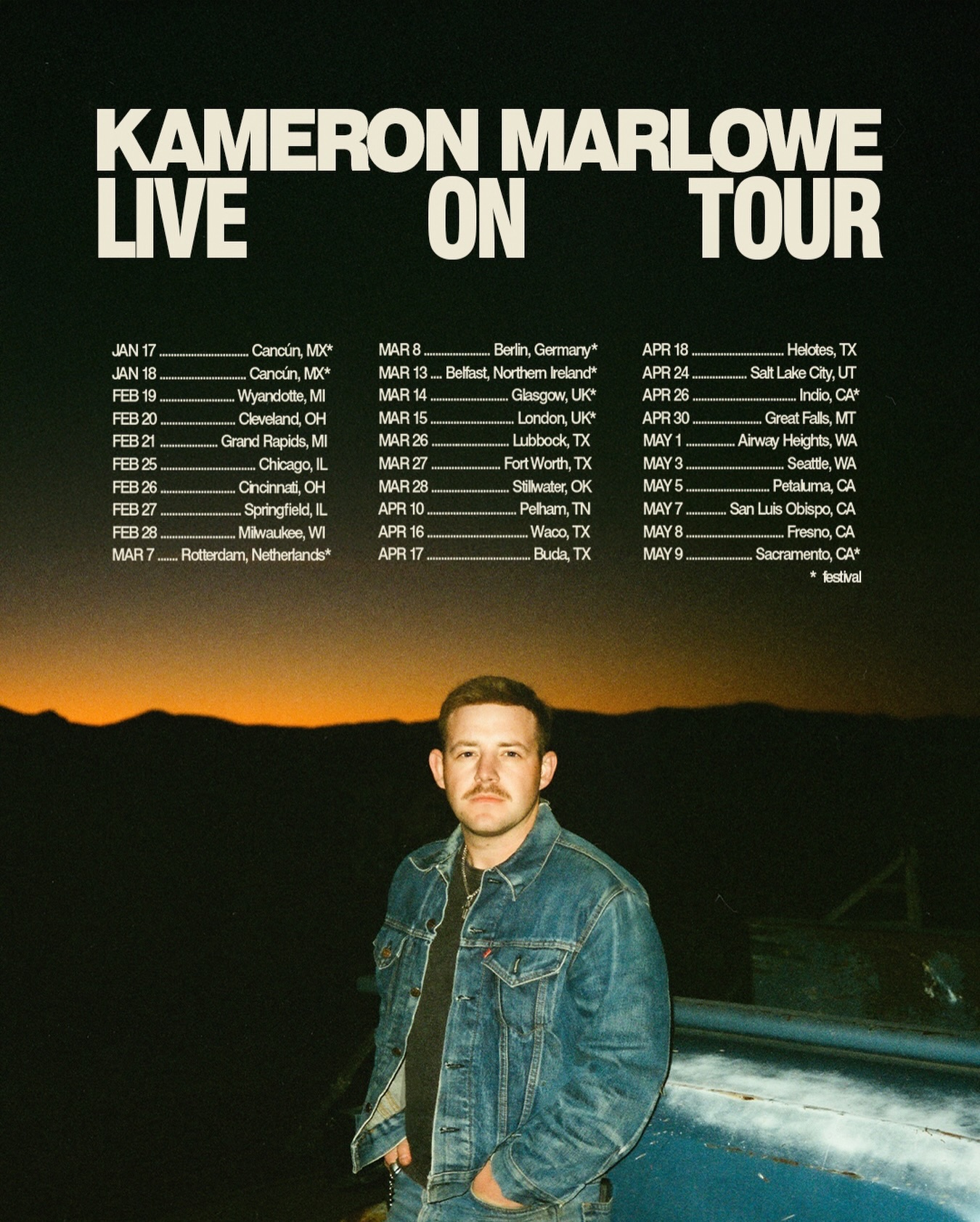 Tour artwork for Kameron Marlowe: Live On Tour